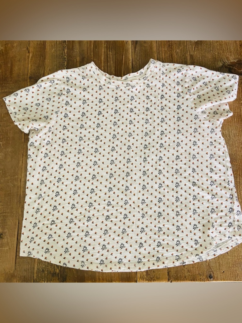 Pilcro White Floral Print Tee Large